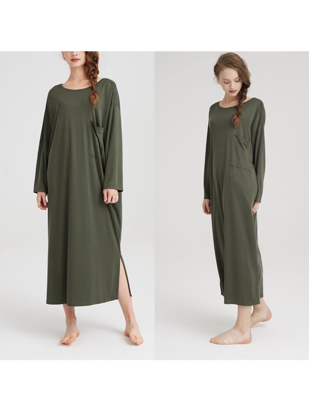 Nap T-Shirt Tunic Dress in Color Pine One Size EUC